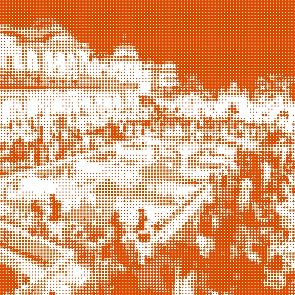 Comic panel: a crowded resort seen from above