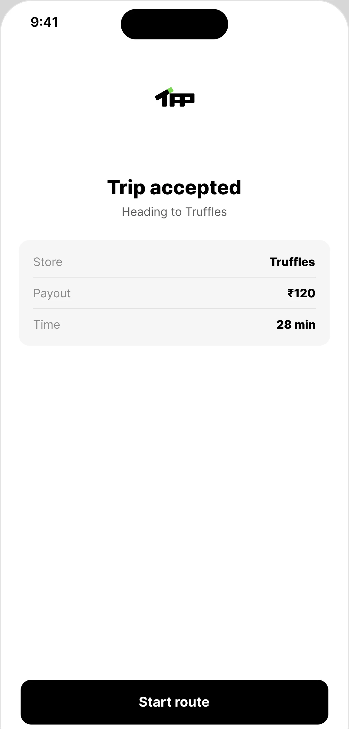 The Trip accepted confirmation appearing